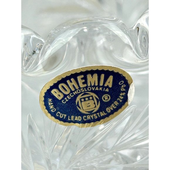 Vintage BOHEMIA Czechoslovakia Hand Cut Lead Crystal Swan Candy Dish Home Decor - Picture 4 of 13